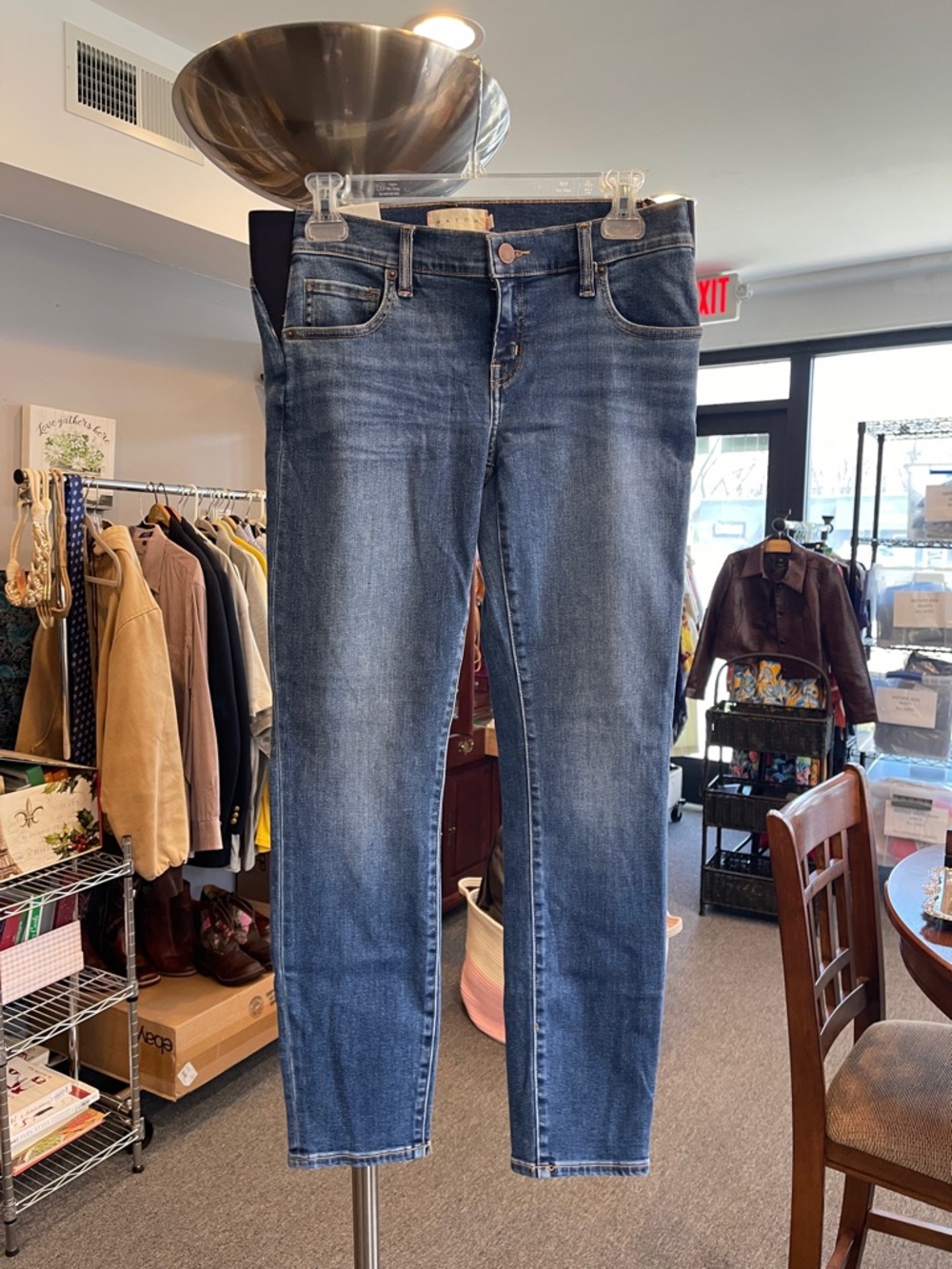HATCH Women’s Skinny Jeans Dark Blue Wash Size 27 Slim Low Rise NWT slim leg